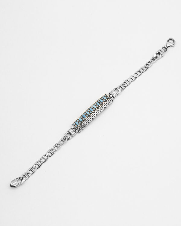 Turquoise Elegance – Turkish 925 Silver Bracelet with Fairoze Crystal