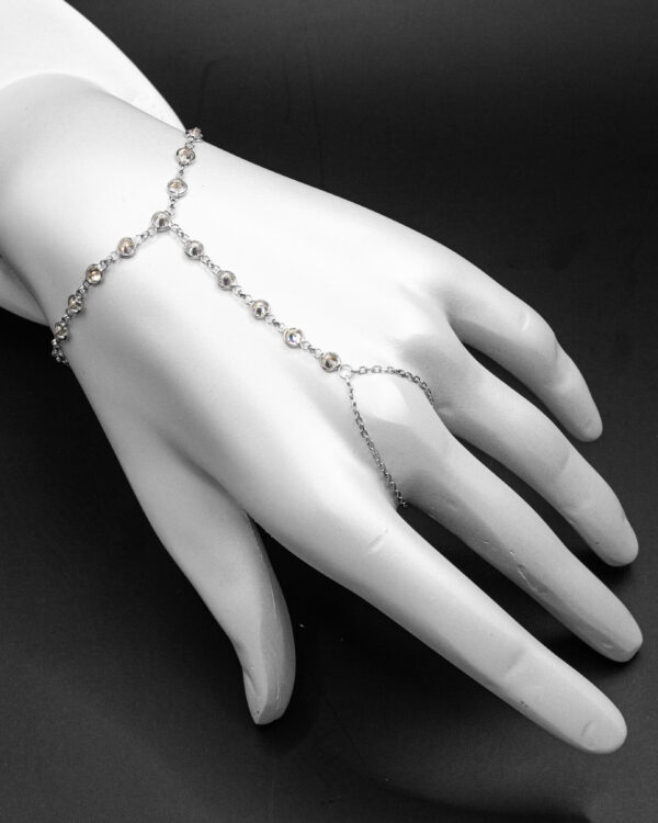 Zirconia Sparkle Turkish 925 Silver Hand Chain Bracelet
