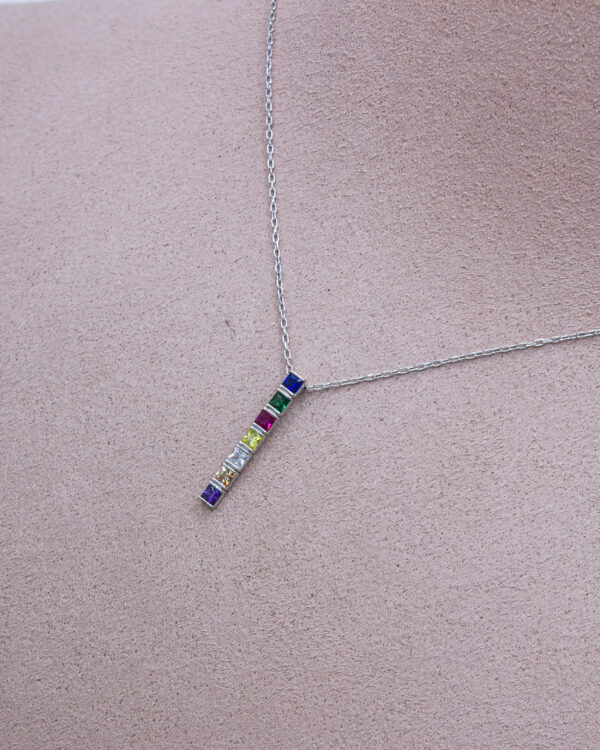 Minimal Line – Turkish 925 Silver Necklace with Crystal