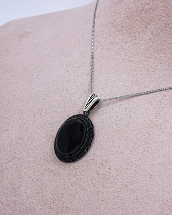 Ceramic Oval Turkish 925 Silver Pendant