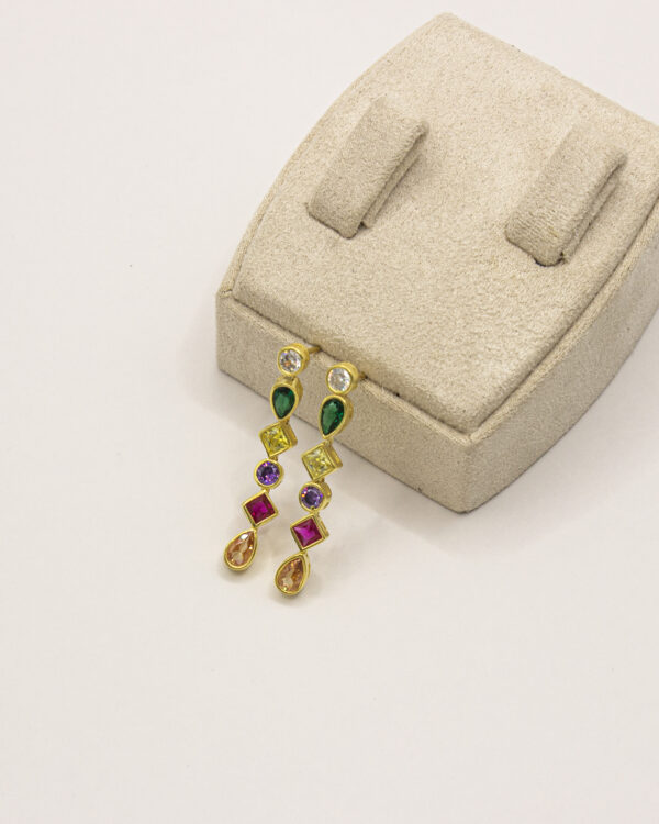 Elegant Drop Turkish 925 Silver Gold-Plated Earrings - Image 3