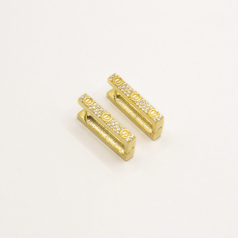 Iconic Chic Turkish 925 Silver Gold-Plated Earrings