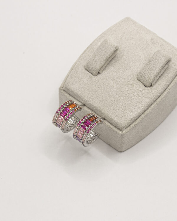 Colorful Glam Turkish 925 Silver Hoops