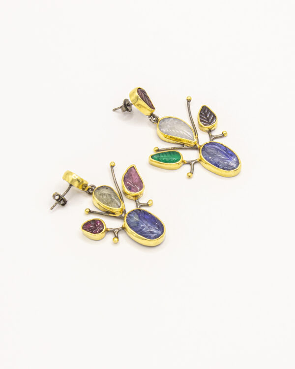 Verdant Canopy Drops – Turkish 925 Silver Earrings with Natural Stones - Image 2