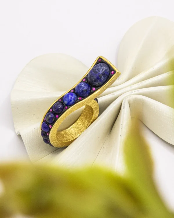 Regal Lapis & Sapphire Turkish 925 Silver Ring