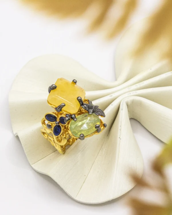 Vivid Earth & Sky Turkish 925 Silver Statement Ring