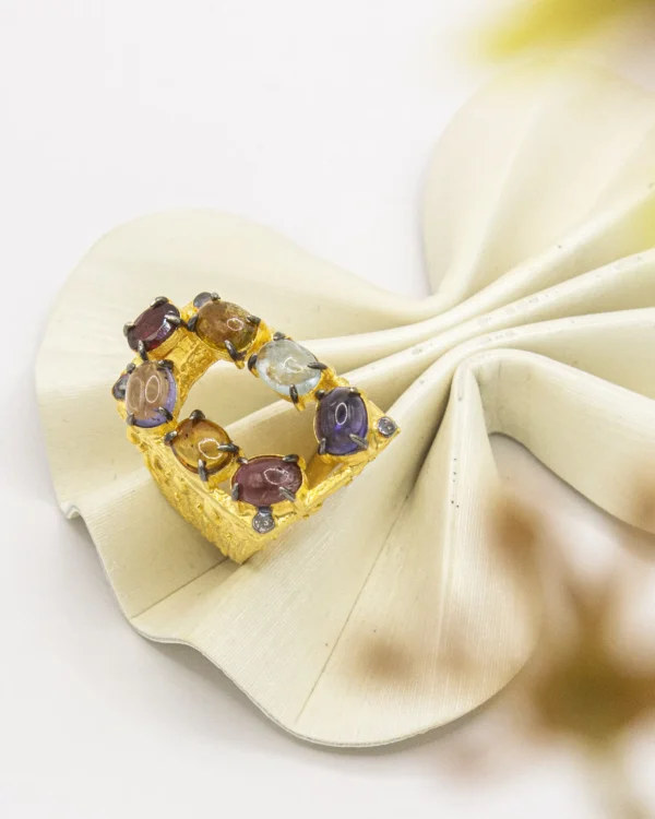 Kaleidoscope Sapphire Open Frame Ring – Turkish 925 Silver