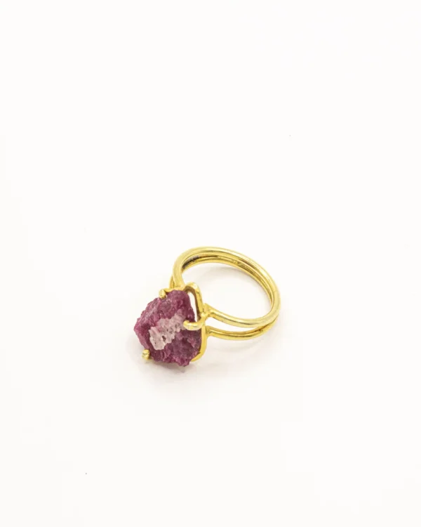 Raw Rubellite Tourmaline Elegance – Turkish 925 Silver Ring - Image 2
