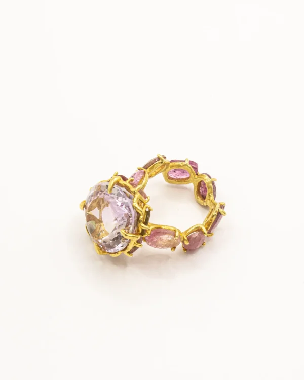 Blush & Radiance Turkish 925 Silver Ring with Rose de France Amethyst and Pink Tourmaline - Image 2