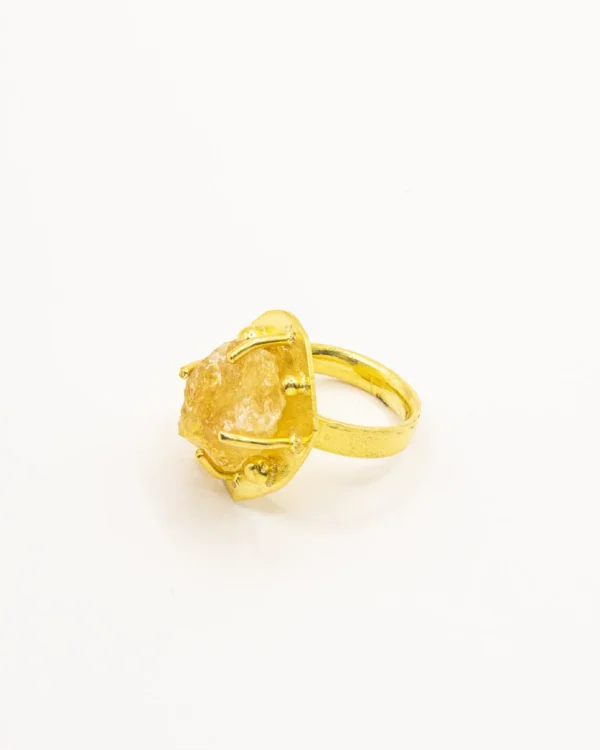 Golden Harvest Raw Citrine – Turkish 925 Silver Ring - Image 2