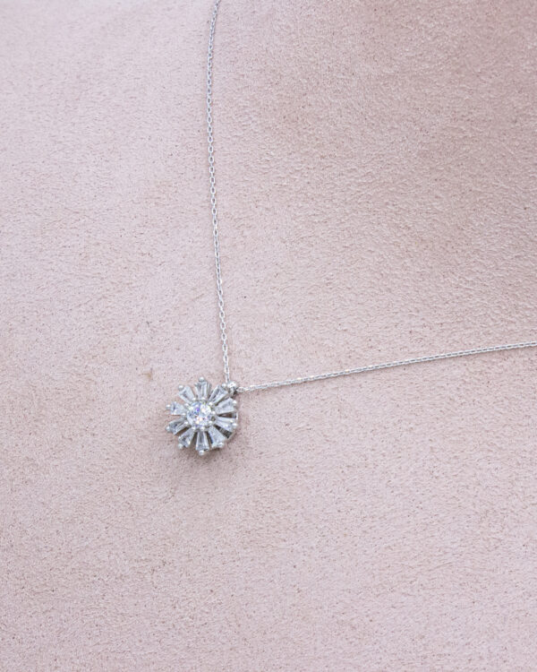 Floral Crystal Turkish 925 Silver Necklace - Image 2