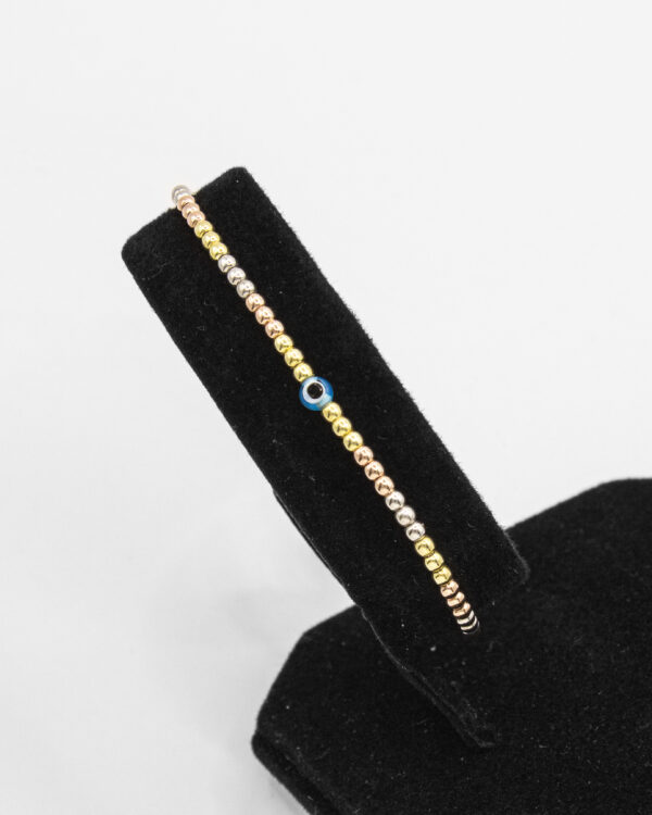 Multi-Tone Lucky Eye Turkish 925 Silver Bracelet