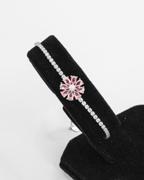 Triple Pink Petal Turkish 925 Silver Bracelet