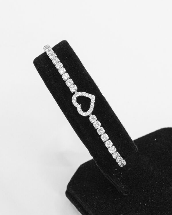 Shimmering Heartline Turkish 925 Silver Bracelet