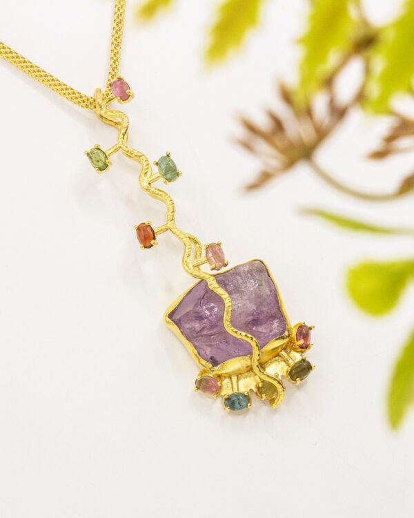 Regal Gemstone Orb Turkish 925 Silver Pendant