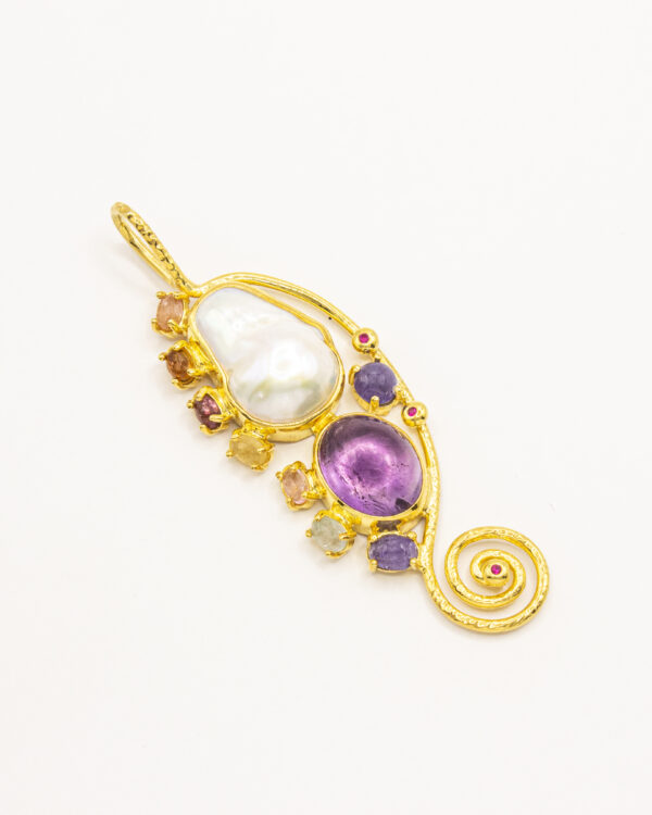 Emerald Bloom Turkish 925 Silver Pendant - Image 2