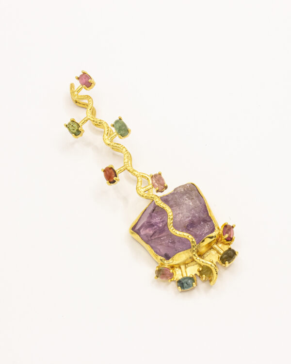 Regal Gemstone Orb Turkish 925 Silver Pendant - Image 2