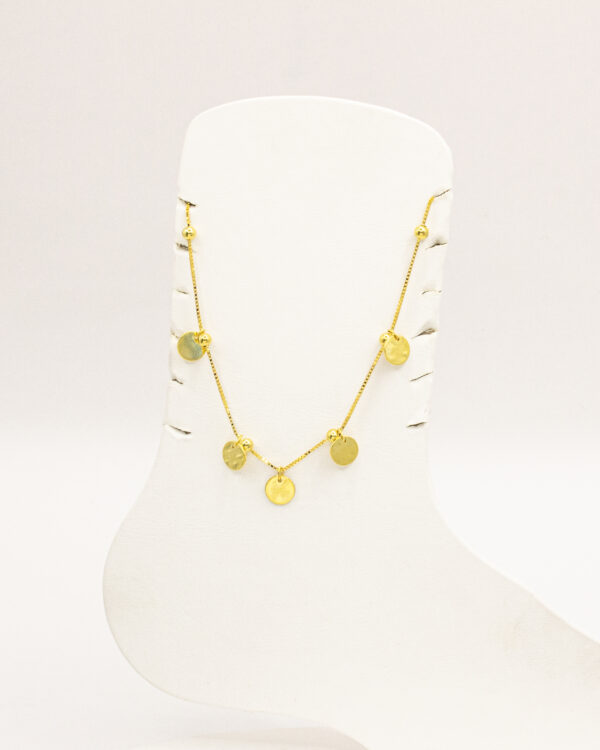 Golden Dance Anklet – Turkish 925 Silver with Disc Charms