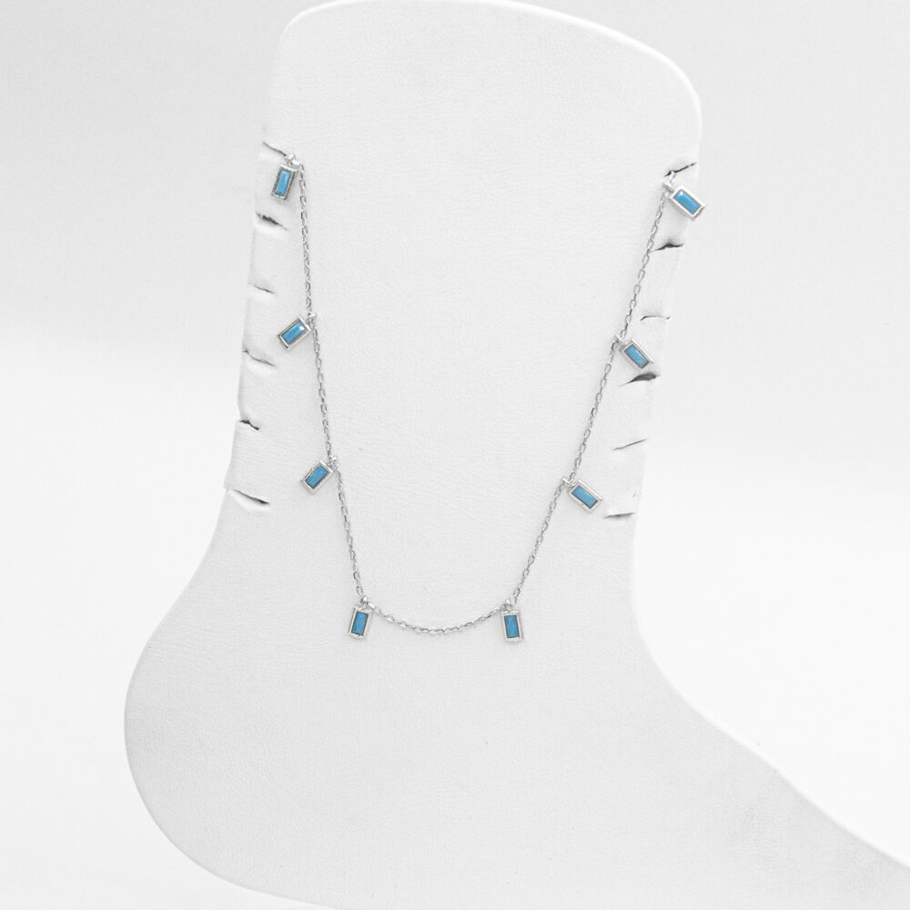 Turquoise Radiance – Turkish 925 Silver Anklet