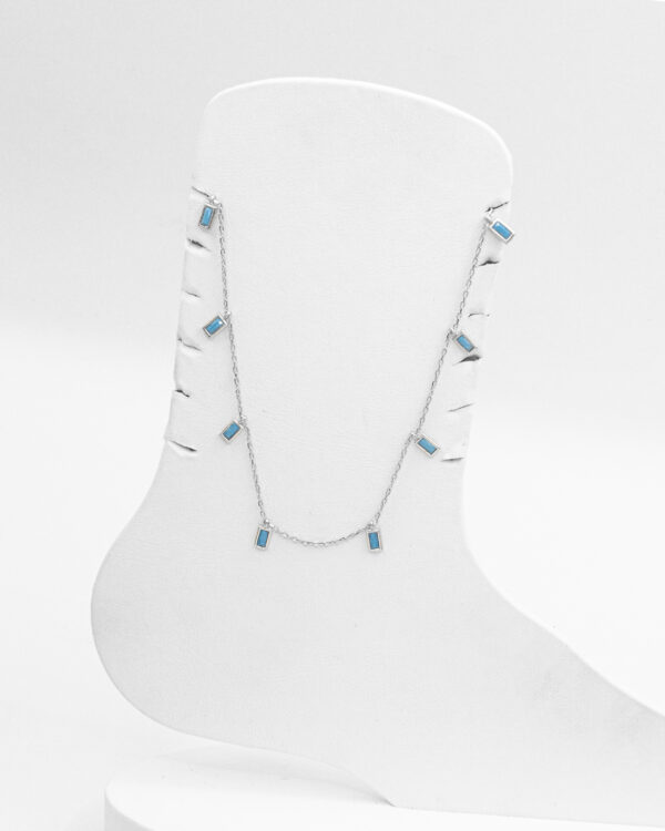 Turquoise Radiance – Turkish 925 Silver Anklet