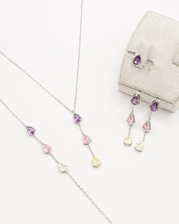 Pastel Harmony – Turkish 925 Silver Full Jewelry Set