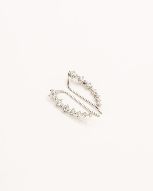 Blossom Arc – Turkish 925 Silver Earrings with Crystals - Image 3