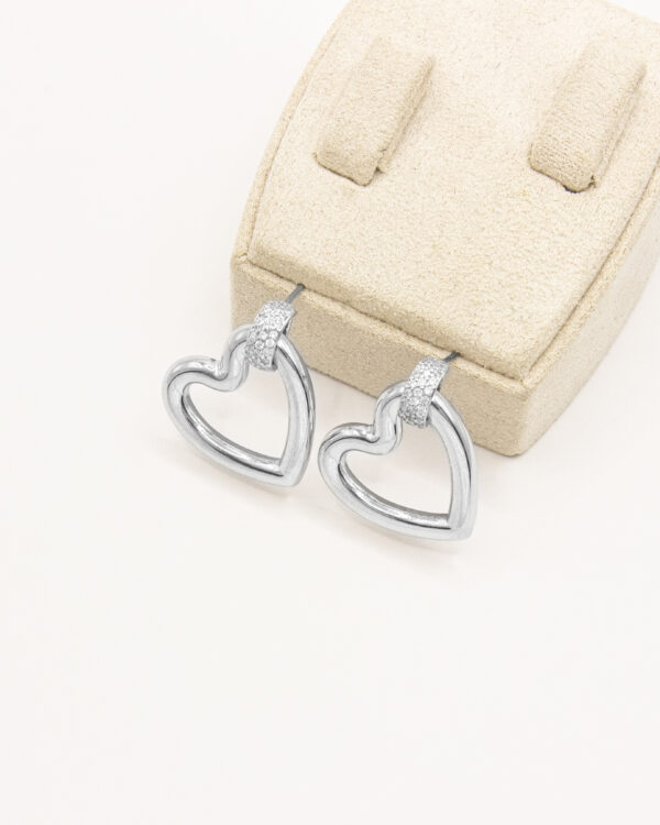 Modern Open Heart Hoops – Turkish 925 Silver Earrings