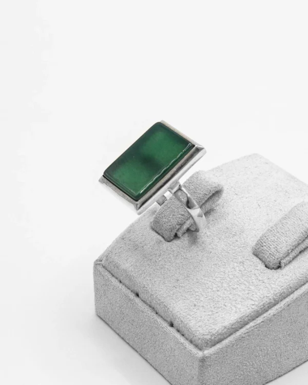 Bold Onyx Bar Turkish 925 Silver Men's Ring - Image 2