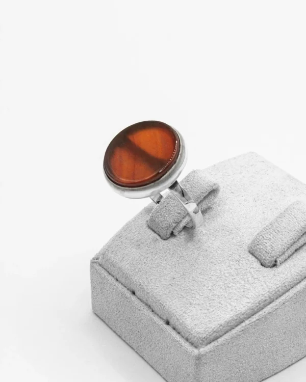 Minimalist Obsidian Turkish 925 Silver Men's Ring - Image 4