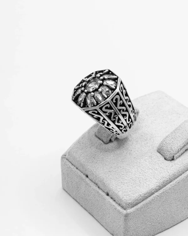 Starburst Brilliance Turkish 925 Silver Men's Ring