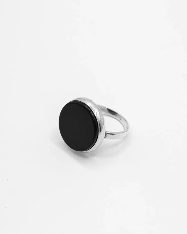 Minimalist Obsidian Turkish 925 Silver Men's Ring - Image 6
