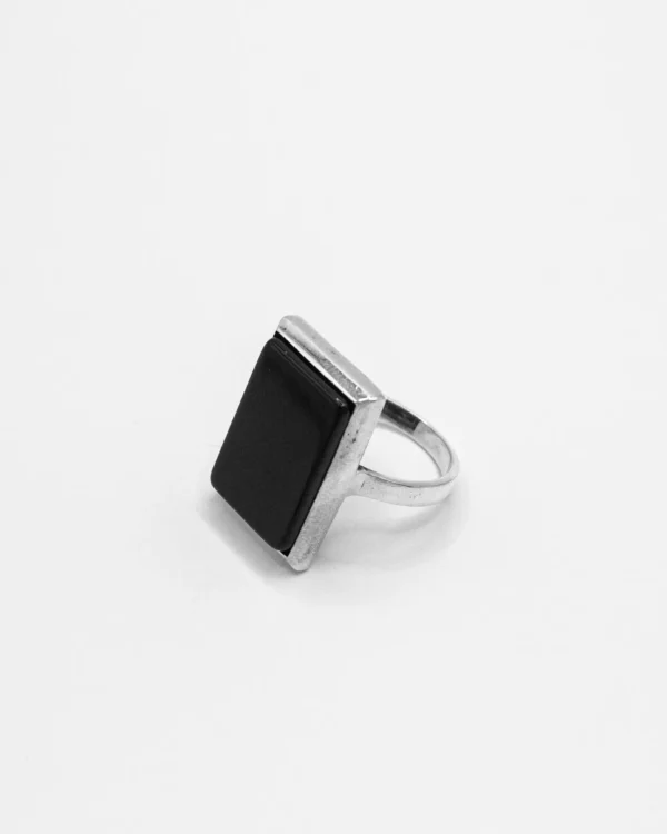 Bold Onyx Bar Turkish 925 Silver Men's Ring - Image 6