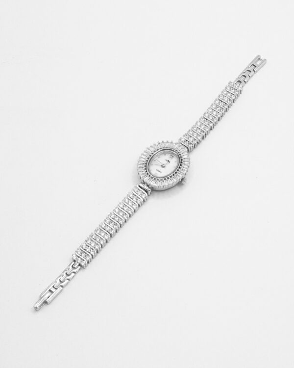 Regal Radiance Bracelet Watch – Turkish 925 Silver with Crystals - Image 2