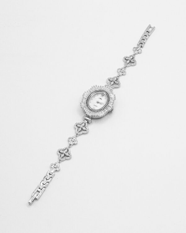 Ornate Radiance Oval Face – Turkish 925 Silver Ladies Watch - Image 2